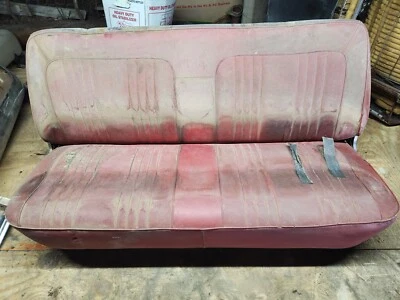 1980 - 1997 Ford F-150 250 350 Custom Manual Red Vinyl BENCH SEAT Regular Cab - Image 1 of 4