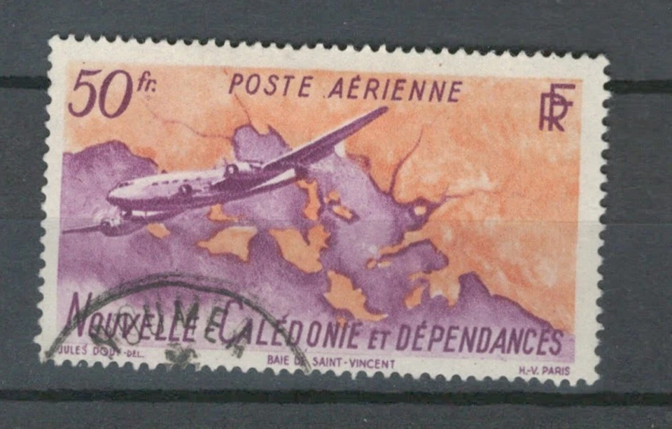 CALEDONIA FRENCH COLONIES AIRPLANES AVIATION AIR MAIL USED  STAMP  LOT (CAL 345) - Image 1 of 1