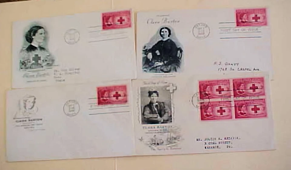 US NURSE FDC 4 DIFF.  Cachet 1948 dirigido Foto 1 de 1