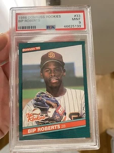 BIP ROBERTS 1986 Donruss The Rookies #33 PSA 9 NM-MT Rookie RC San Diego Padres - Picture 1 of 2