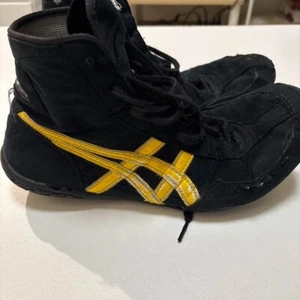 asics Boxing Wrestling Shoes Black Gold US8 (25.5cm) 1083A001 EX-EO TWR900 Japan - Picture 1 of 6