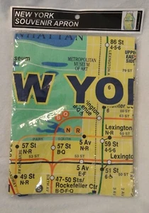 NWT New York City Manhattan Street Map Kitchen Apron Print Map Souvenir - Picture 1 of 3