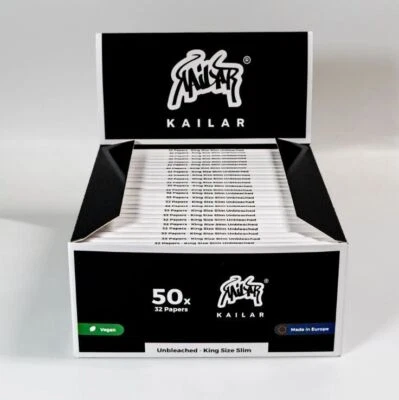 KAILAR Unbleached King Size Longpapers, Zigarettenpapier 2-50x Stück - 32 Papers