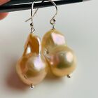 boucles d'oreilles argent perles de culture baroques d'eau douce #1512