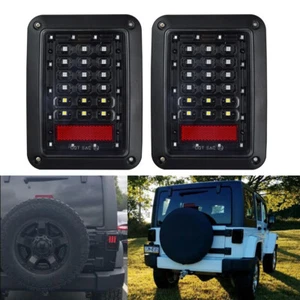 Pair LED Rear Tail Lights Brake Reverse Turn Models for Jeep Wrangler JK 07-18 - Foto 1 di 12