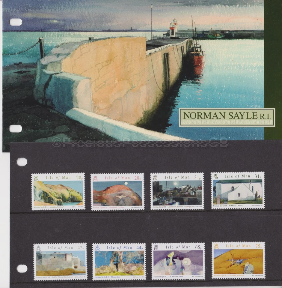 Paquete de presentación Isla de Man 2007 Norman Sayle R.I. acuarelas  Foto 1 de 1