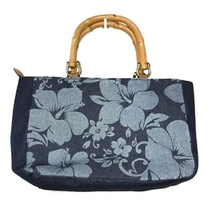 Relic blue floral wooden handle bag EUC - Picture 1 of 15