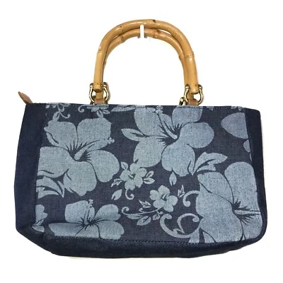 Relic blue floral wooden handle bag EUC - Image 1 of 4