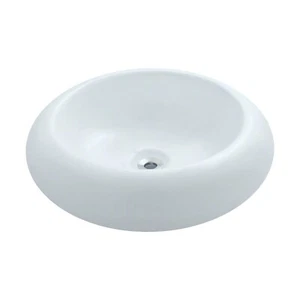Fregadero de baño Rok Halo redondo con forma, 18-1/2" de diámetro, porcelana blanca - Imagen 1 de 4