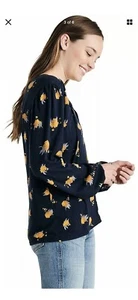 NWT Lucky Brand Women's Long Sleeve V Neck Floral Printed Peasant Top Size S - Bild 1 von 7