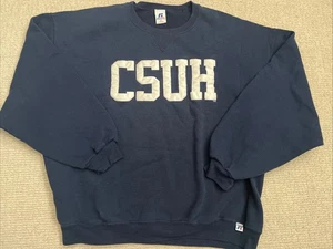 Sudadera para hombre vintage Cal State University Hayward Crew XL azul marino CSU EAST BAY - Imagen 1 de 7