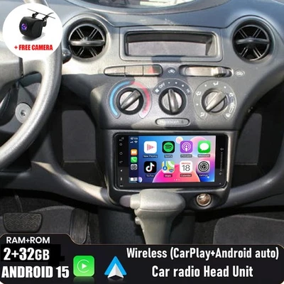 For Toyota Echo 2000-2005 Wireless CarPlay Android 15 Car Stereo Radio GPS NAVI - Image 1 of 4