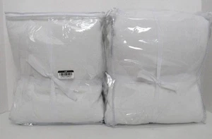 Pottery Barn Belgian Flax Linen Blackout Curtains S/2 100" x 84" White New - Picture 1 of 6