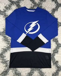 NHL Mujer Azul Tampa Bay Lightning Camiseta Manga Larga Malla Parte Inferior Talla Mediana - Imagen 1 de 11