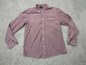 Volcom Button Up Shirt Mens Large Red Long Sleeve Chest Pocket Modern Fit - Picture 1 of 8