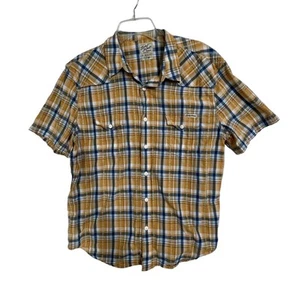 Lucky Brand Button Front Shirt Sz XL Distinctive Western Wear Sportswear Yellow - Picture 1 of 11