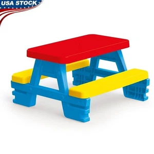Outdoor Kinder Picknick Tisch Wasserdicht Kunststoff Garten Sitzplätze 4 Kinder Neu - Bild 1 von 6