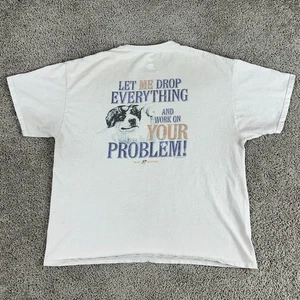 Camisa De Colección Big Dogs Para Hombres Extra Grande Off White Déjame Dejar Dejar Dejar Todo Años 2000 LEER - Imagen 1 de 12