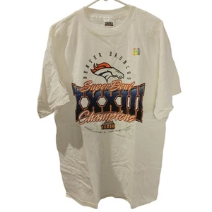 Tultex Men's XL White Denver Broncos XXXIII (33) Super Bowl Champions Tee - Picture 1 of 4