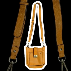 Steve Madden Yellow Pebbled Faux Leather Satchel Bag - Convertible Crossbody - Bild 1 von 7