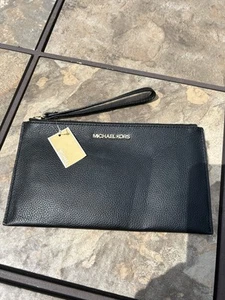 ¡¡NUEVO CON ETIQUETAS!! MICHAEL KORS Jet Set Artículo LG Bolso sin asas con cremallera Cuero Guijarro Negro - Imagen 1 de 9