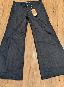 Parasuco Denim Legends Womens 30 Flared Wide Leg Dark Denim Jeans Bell Bottom - Picture 1 of 8