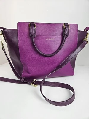 Bolso de Mano Vera Bradley Morgan Wildwood Cuero Ciruela Bandolera Correa Extraíble Foto 1 de 4