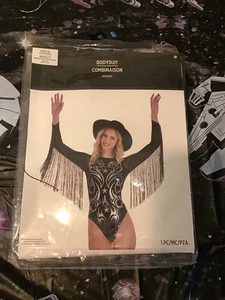 Cowgirl schwarz/silber Damen Body Kostüm Gr. L/XL - NEU - Bild 1 von 2