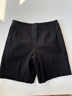 Bermudas cortas de lino negras Boston Proper costeras atemporales minimalistas talla 6 BNC3 Foto 1 de 4