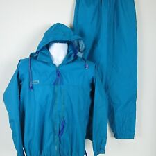Columbia Womens Teal Blue Nylon Windbreaker Suit Sz M Lined Jacket Pants KL 8030