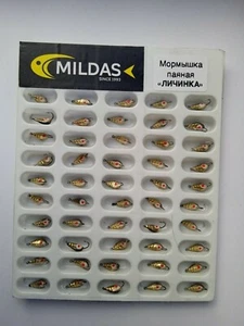 Lote de 50 piezas plantillas de hielo pintadas LICHINKA ganchos invierno señuelos de pesca en hielo mormyshka - Imagen 1 de 12