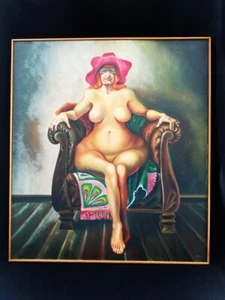 Pintura modelo desnudo Nina Münchner Akademie 1980 Claudius Roland Karl - Imagen 1 de 6