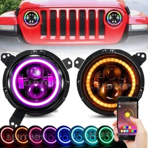 Kit combinado de faros LED halo RGB de 7"" para Jeep Wrangler JL 9"" 2018 2019 2020 - Imagen 1 de 12