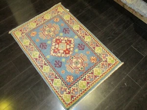 2x3 Afghan Refugee Style Gorgeous Vegetable Dye Handmade-knotted Wool Rug 586195 - Picture 1 of 12