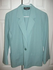 Womens Lt Green SAG HARBOR Blazer Jacket 6 Petite ss - Picture 1 of 2