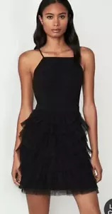 NUEVO VESTIDO DE TUL PLISADO BCBG MAX AZRIA CASANDRA NEGRO YWI64K99 TALLA 6 $348.00 - Imagen 1 de 8