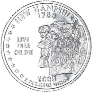 2000 S NEW HAMPSHIRE PROOF 90% Silver STATE QUARTER - Picture 1 of 2