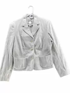 VILLAGER Woman Blazer Liz CLAIBORNE Size 12 White Stretch 3 Button Pockets - Picture 1 of 7