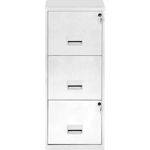 3 DRAWER PIERRE HENRY ALL WHITE LOCKABLE FILING CABINET A4 - QUALITY STEEL METAL - Picture 1 of 4