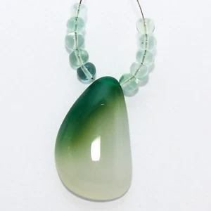 Cuentas lisas de fluorita de ónix verde natural de 26,80 quilates piedras preciosas sueltas de 4 mm a 28x17 mm - Imagen 1 de 6