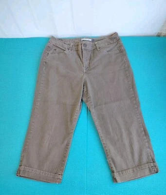 Pantalones capri para mujer Bandolinoblu Mandie tiro medio beige topo elástico talla 12 Foto 1 de 4