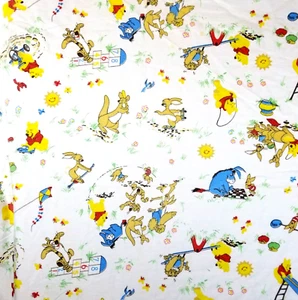 Vintage Winnie the Pooh & Friends Crib Toddler Bed Sheet Fitted Flannel - Picture 1 of 8