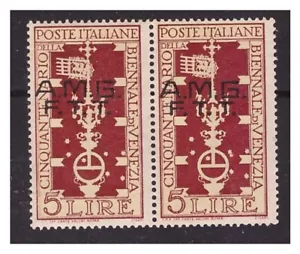 TRIESTE A - BIENNALE DI VENEZIA - 5 LIRE VARIETA' OTTO STELLE NUOVO MNH ** - Imagen 1 de 1