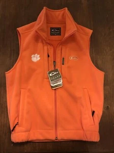 NCAA Clemson Tigers DRAKE Waterfowl Systems Windproof Fleece Zip Vest Sz:S NWT - Picture 1 of 9