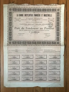 LA GRANDE ENCYCLOPEDIE FINANCIERE & INDUSTRIELLE 1881 (Z1) - Bild 1 von 1
