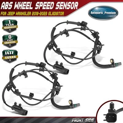 2x Front Side ABS Wheel Speed Sensor for Jeep Wrangler 2018-2023 Gladiator 20-23 - Image 1 of 4