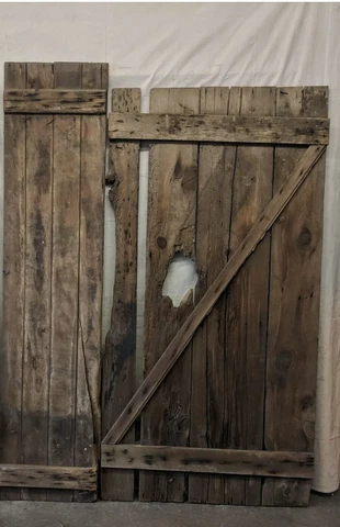 Two Reclaimed Wood Barn Doors Sliding Barn Doors Vintage Lumber Hinged Cover