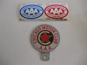 Chicago Motor Club A.A.A. de colección Calcomanías de pestaña y papel aluminio para matrícula - Imagen 1 de 12