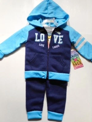 Поты толстовки Baby девочек наряды брюки рубашки куртка с капюшоном 3 Pc 12 mos - Изображение 1 из 4