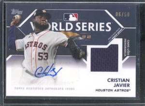 Patch Auto 2023 Topps CRISTIAN JAVIER #WCAR-CJ Campione del Mondo Serie /50 Astros - Foto 1 di 2